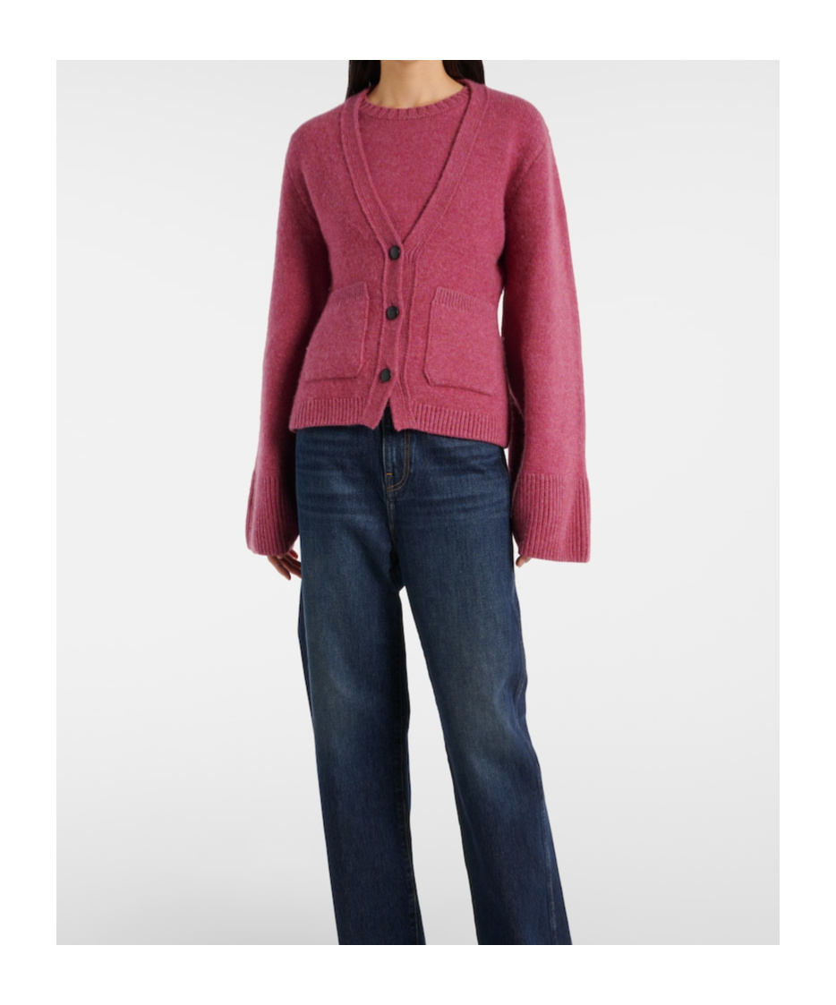 Khaite Scarlet Cashmere Cardigan In Burgundy