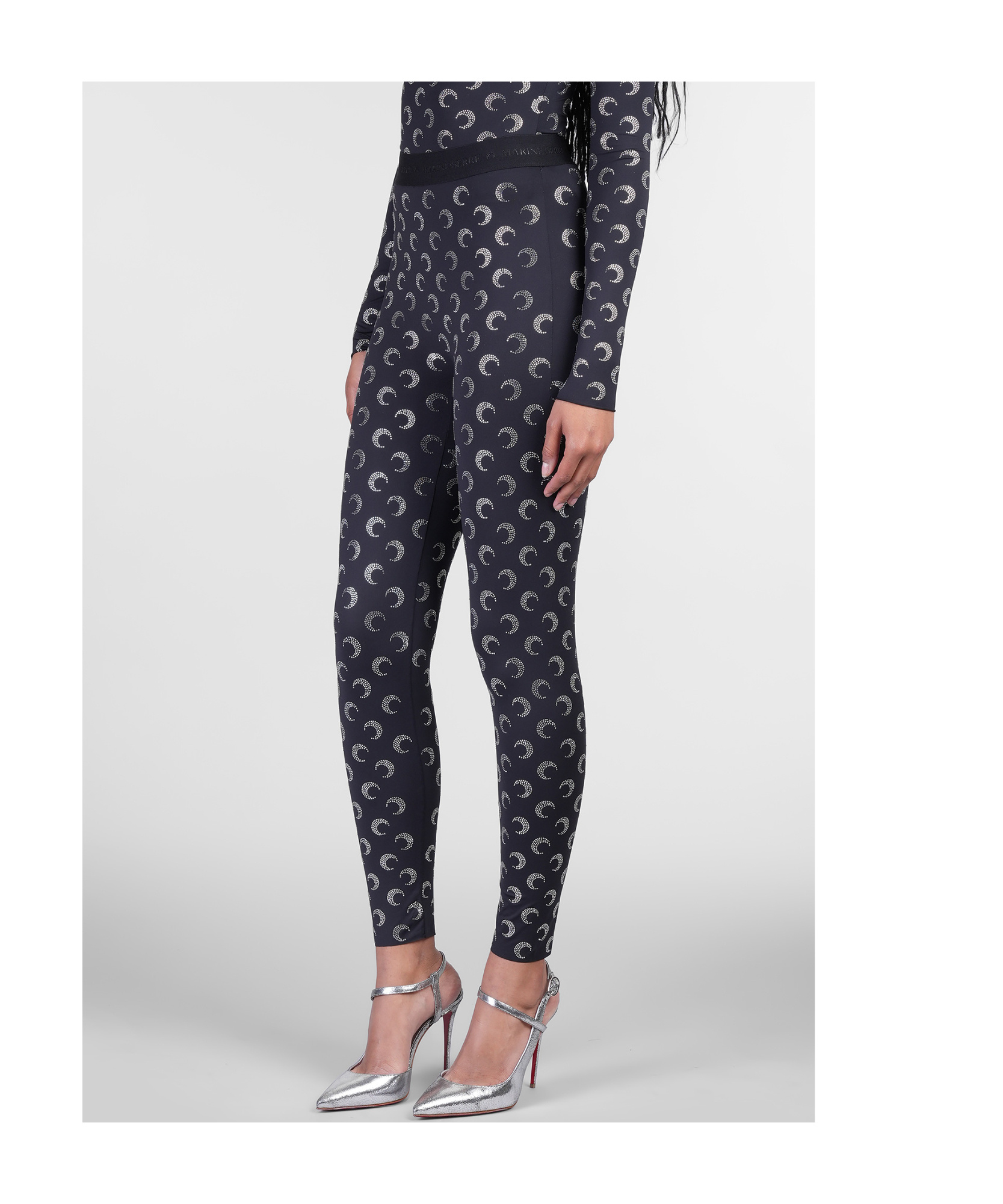Marine Serre Patterned Leggings In Black