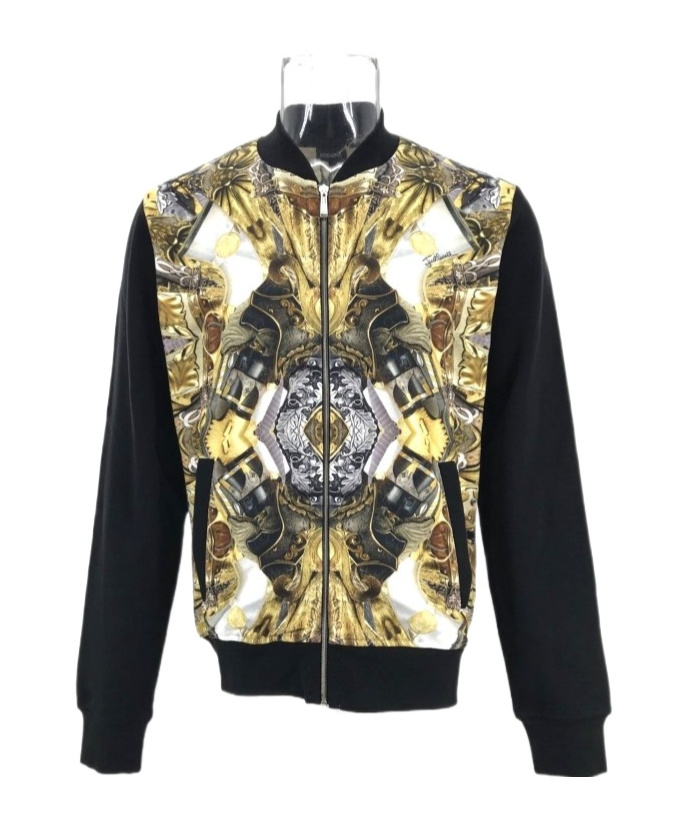 Just Cavalli Printed Long-sleeved Baseball Jacket In Black
