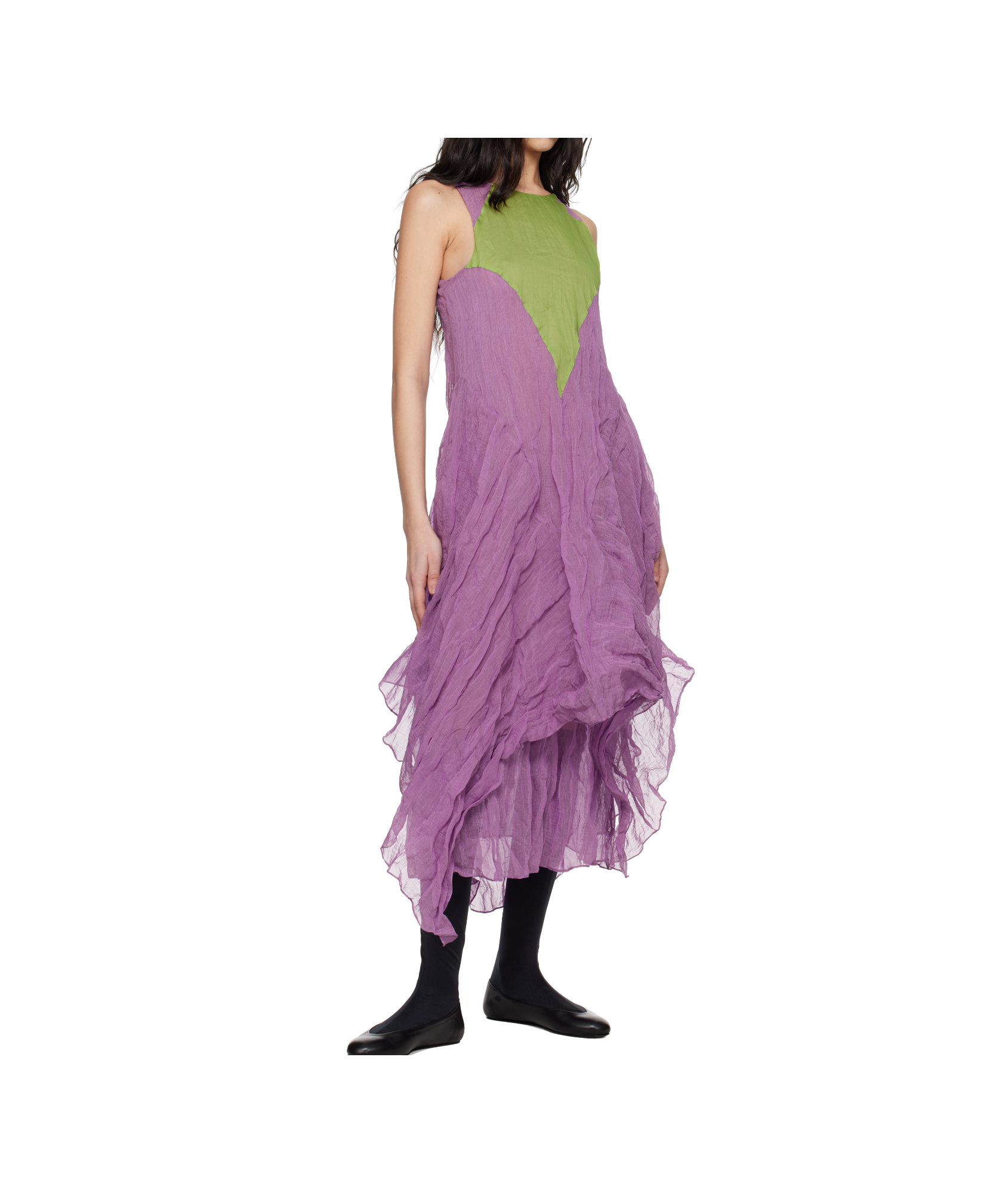 Kiko Kostadinov Purple & Green Shura Sleeveless Maxi Dress In Purple/green