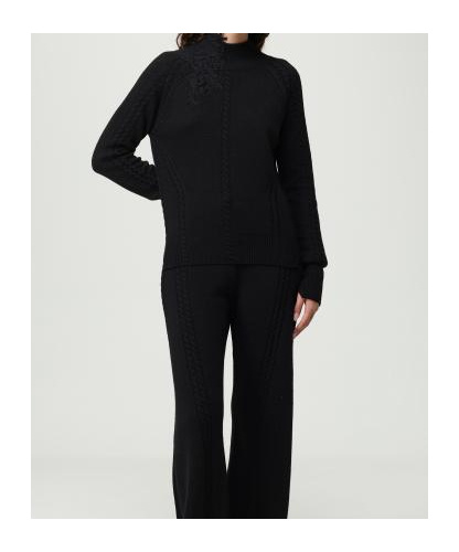 Ermanno Scervino Cable-knit Sweater In Black