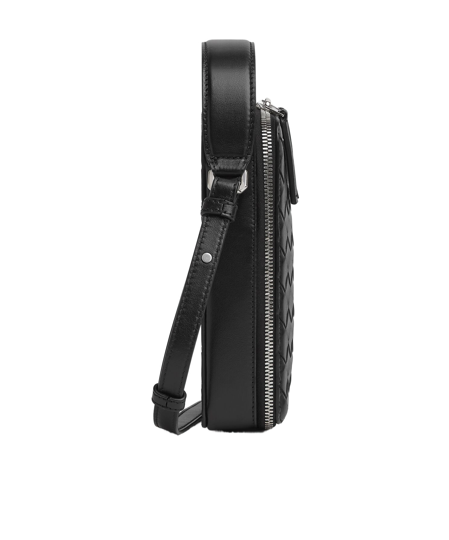 Bottega Veneta Zippered Shoulder Bag In Black