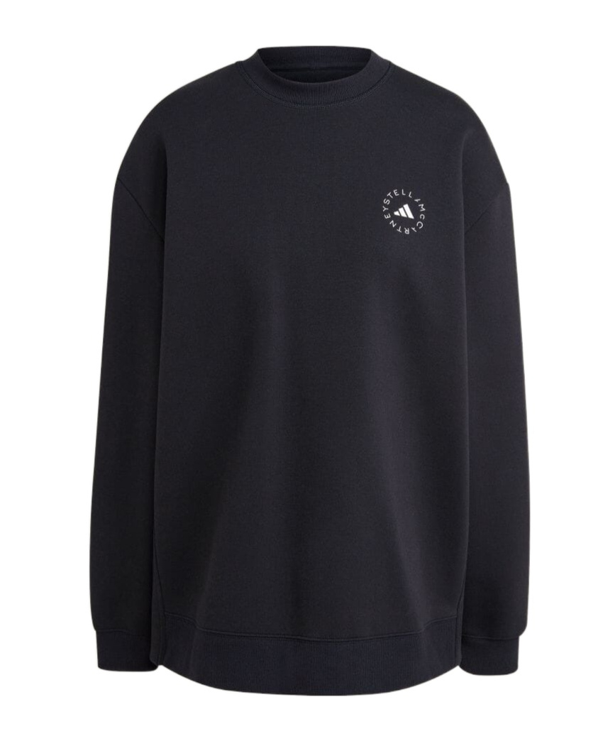 Adidas By Stella Mccartney Logo-print Organic-cotton Sweatshirt In Black