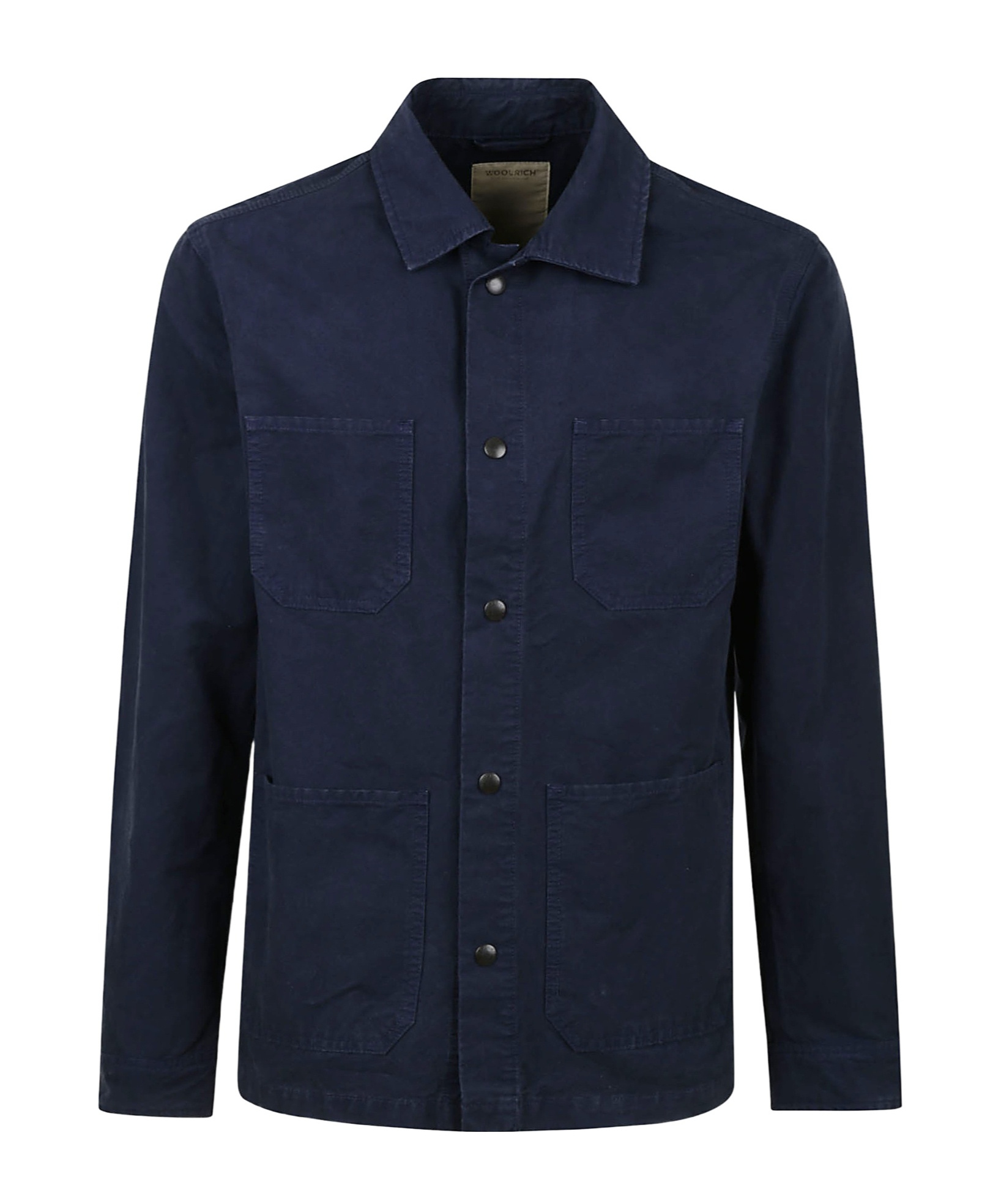 Woolrich Garment-dyed Overshirt In Blue