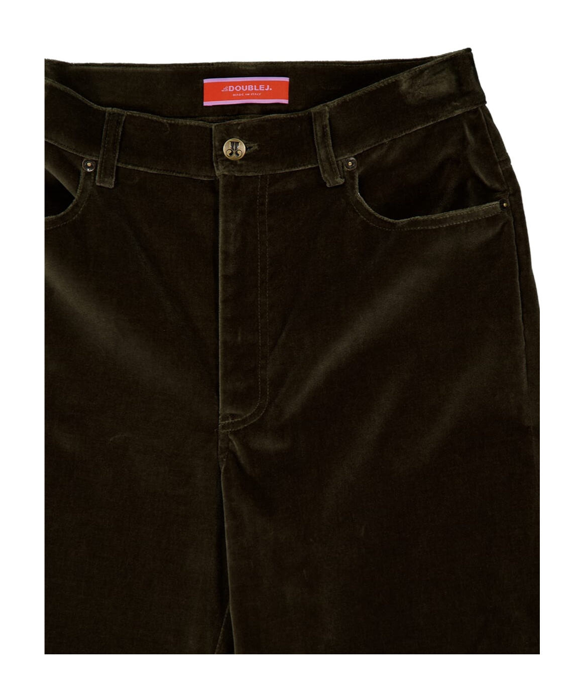 La Doublej Flared Cotton Trousers In Green