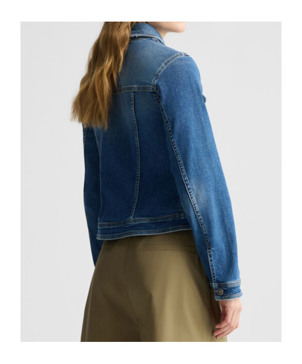 Liu •jo Long-sleeved Denim Coat In Blue