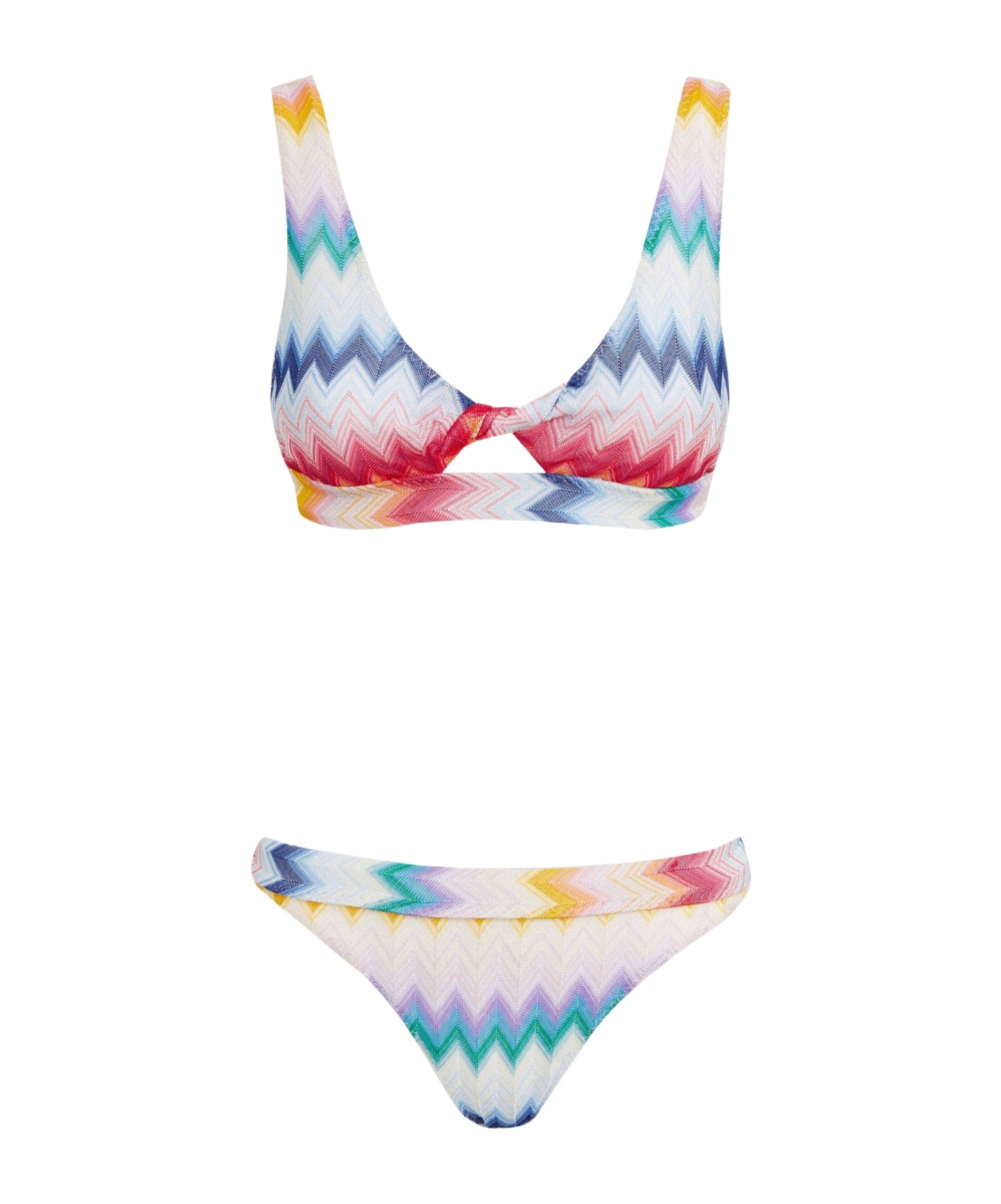 Shop Missoni Round Neck Bikini Set In White