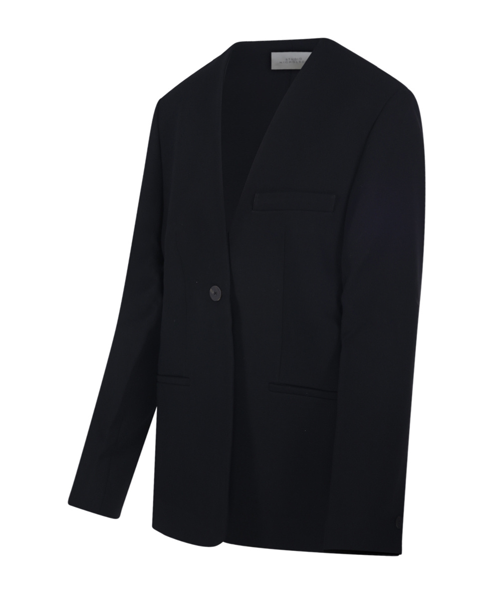 Studio Nicholson Single-breasted Blazer In Black