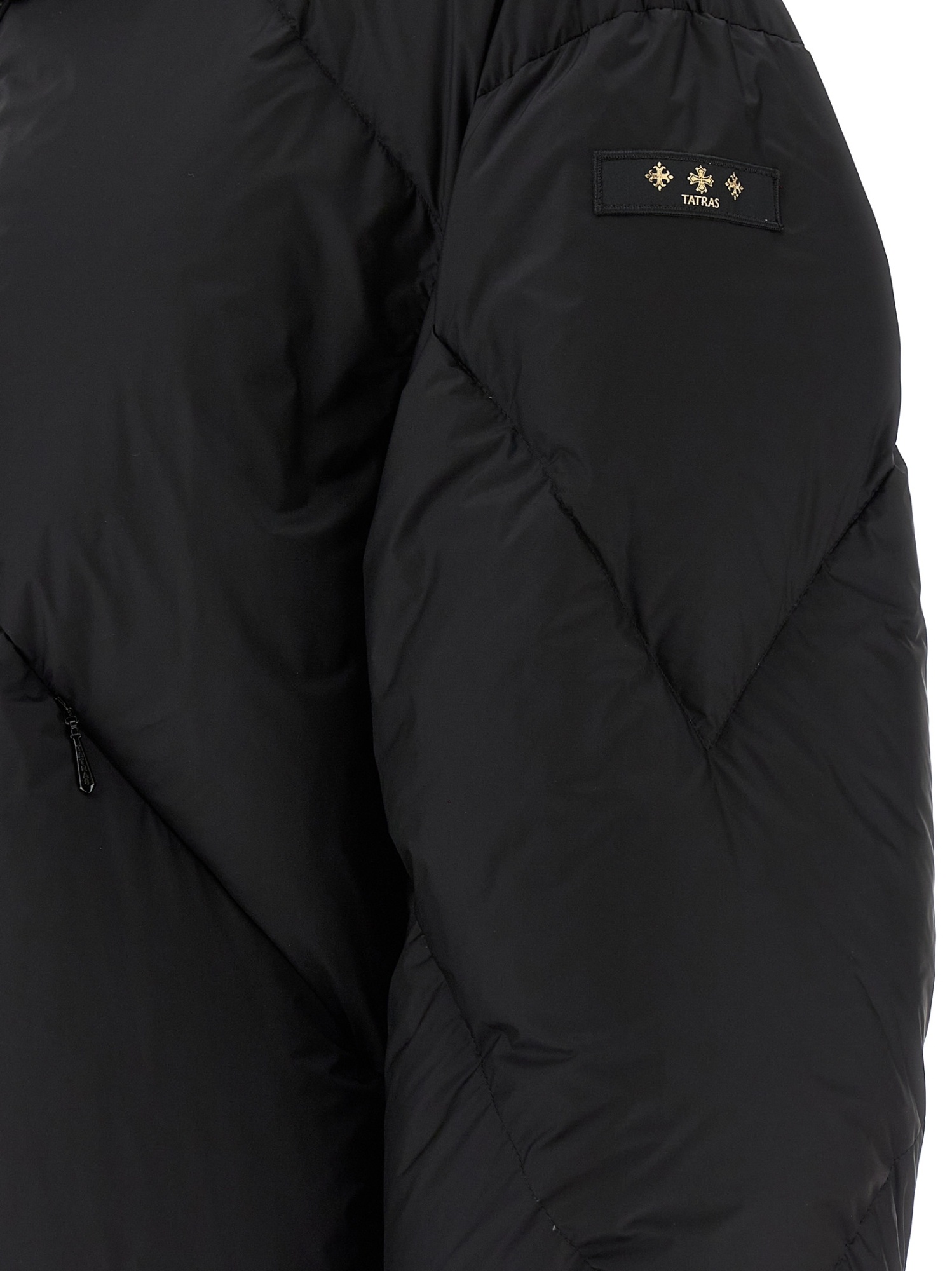 Tatras Long Sleeve Cotton Coat In Black
