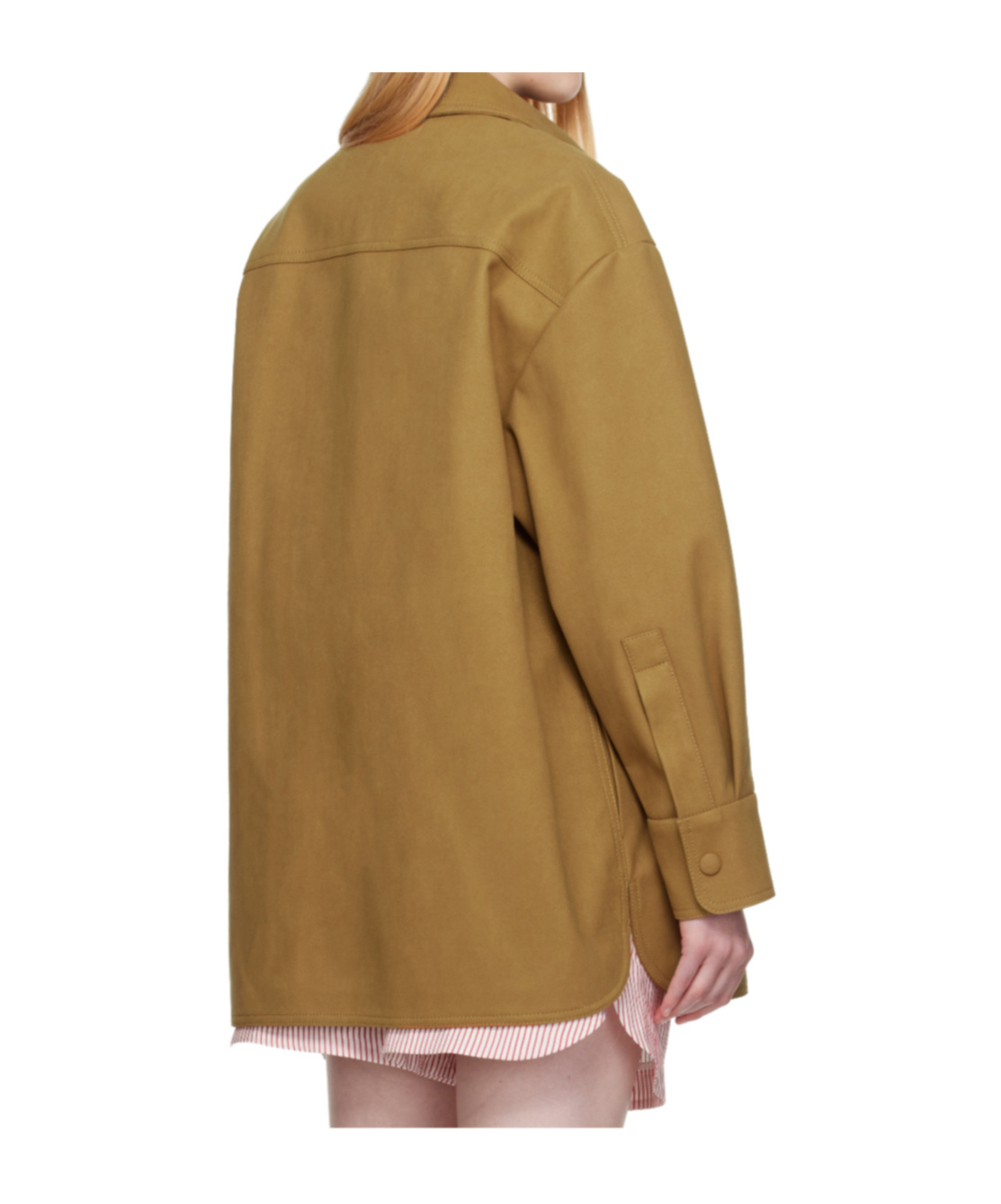 Stella Mccartney Alter Faux-suede Overshirt In Brown