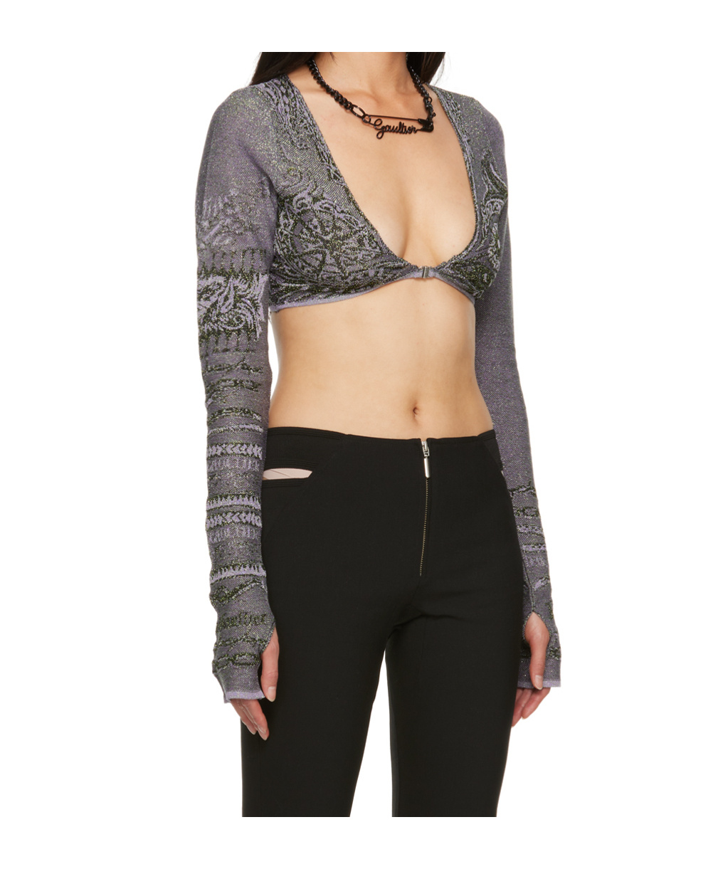 Jean Paul Gaultier Purple Soleil Long Sleeve T-shirt In Black
