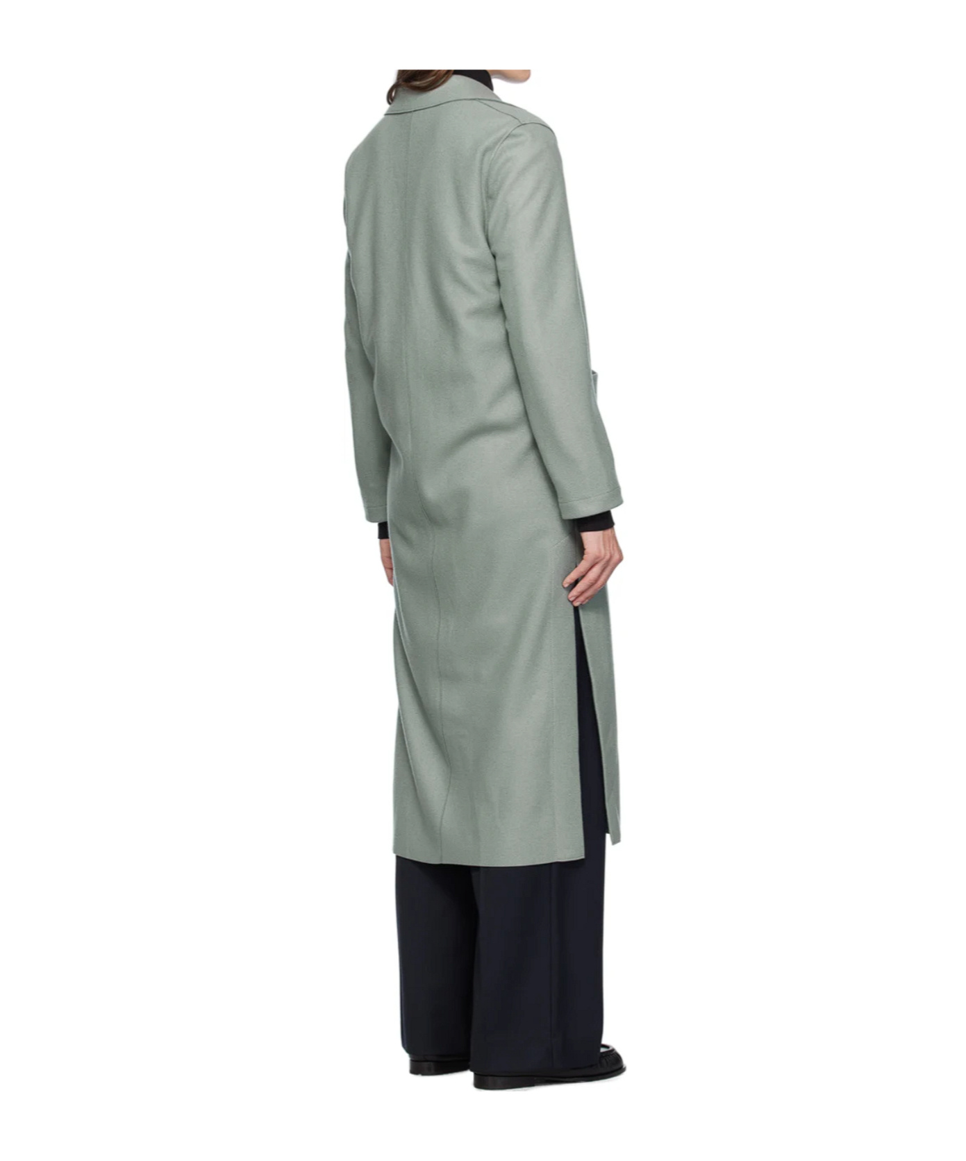 HARRIS WHARF LONDON LONG BOXY SINGLE-BREASTED COAT 