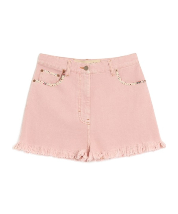 Valentino Denim Shorts In Pink