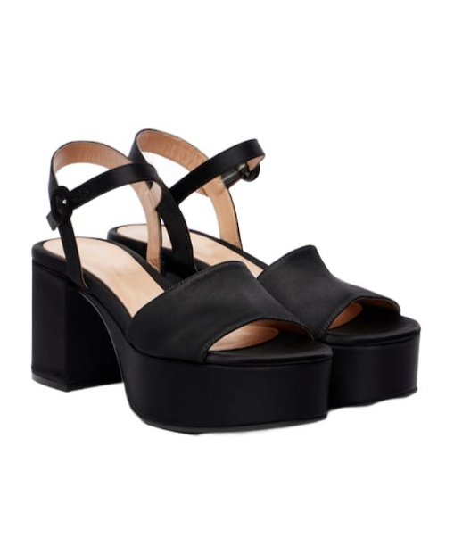 Gianvito Rossi Satin Platform Sandals In Black
