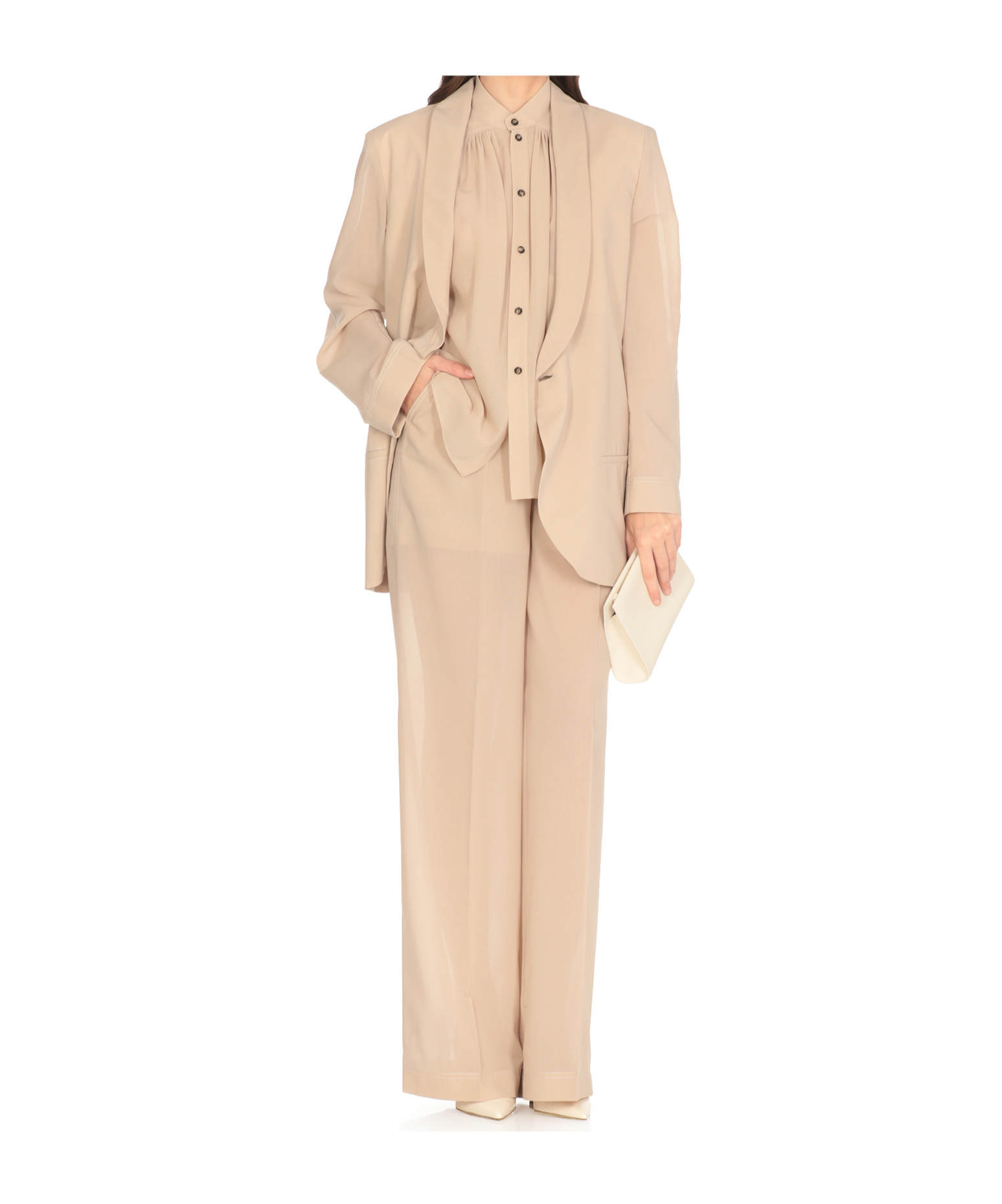 Philosophy Di Lorenzo Serafini Pleated Detail Blouse In Neutral