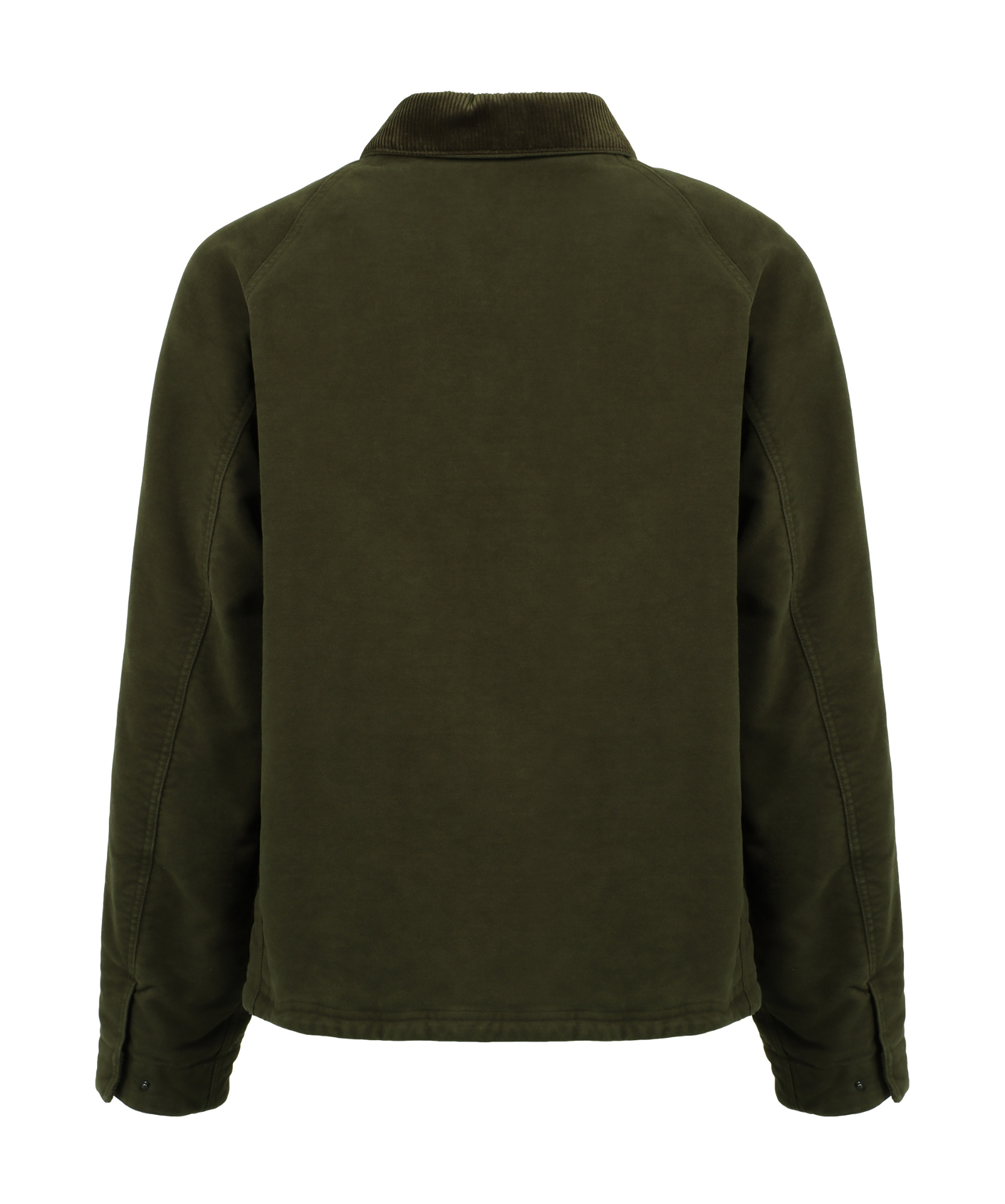 Aspesi Cotton Jacket With Zip And Corduroy Collar In Black