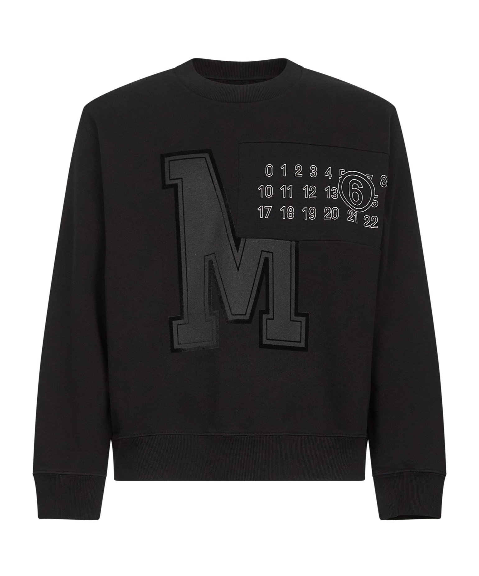 Mm6 Maison Margiela Numeric Motif Embroidered Sweatshirt In Black
