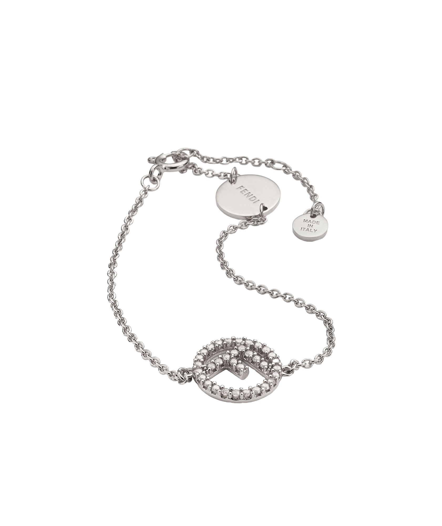 Fendi Logo Bracelet In Gray