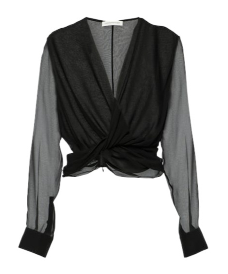 Christopher Esber Springs Silk Georgette Blouse In Black