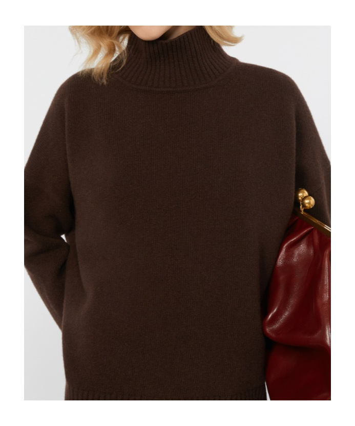 Weekend Max Mara Wool Knit Turtleneck Jumper In Brown
