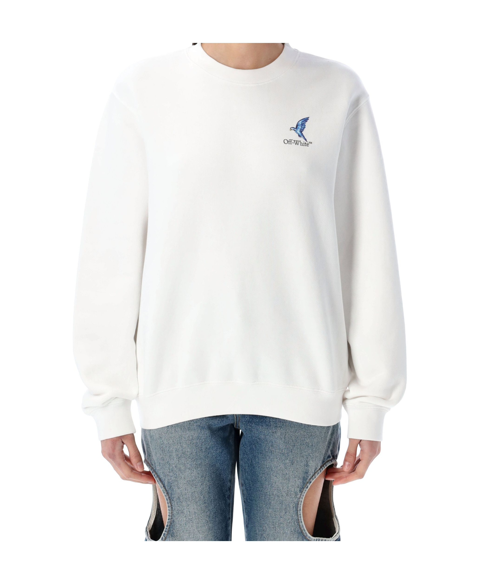Off-white Women's Fresco Arrow Sweatshirt | Size Medium | 25powba055s25fle001 Color 0110 In White