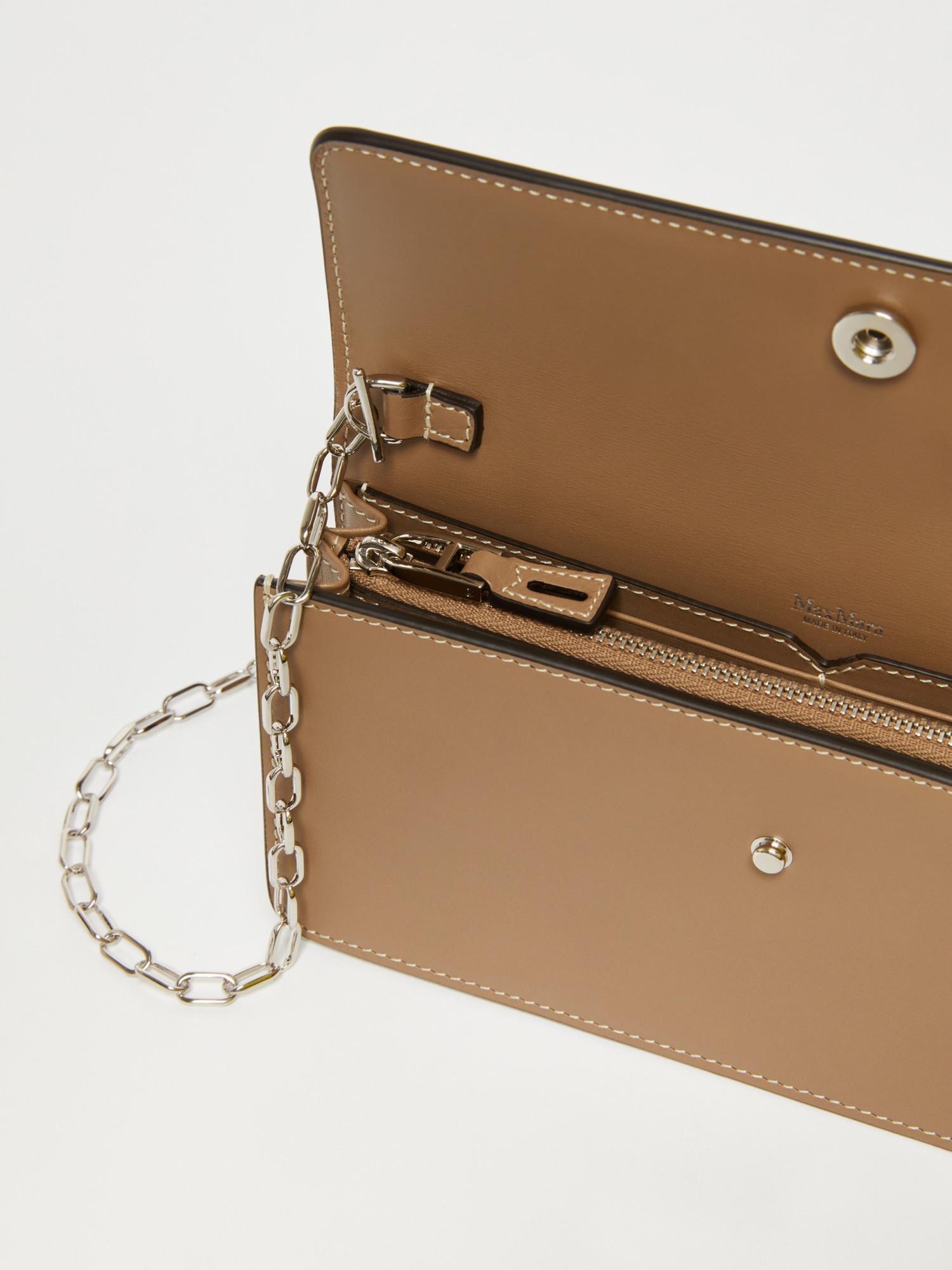 Max Mara Leather Phone Pouch In Brown