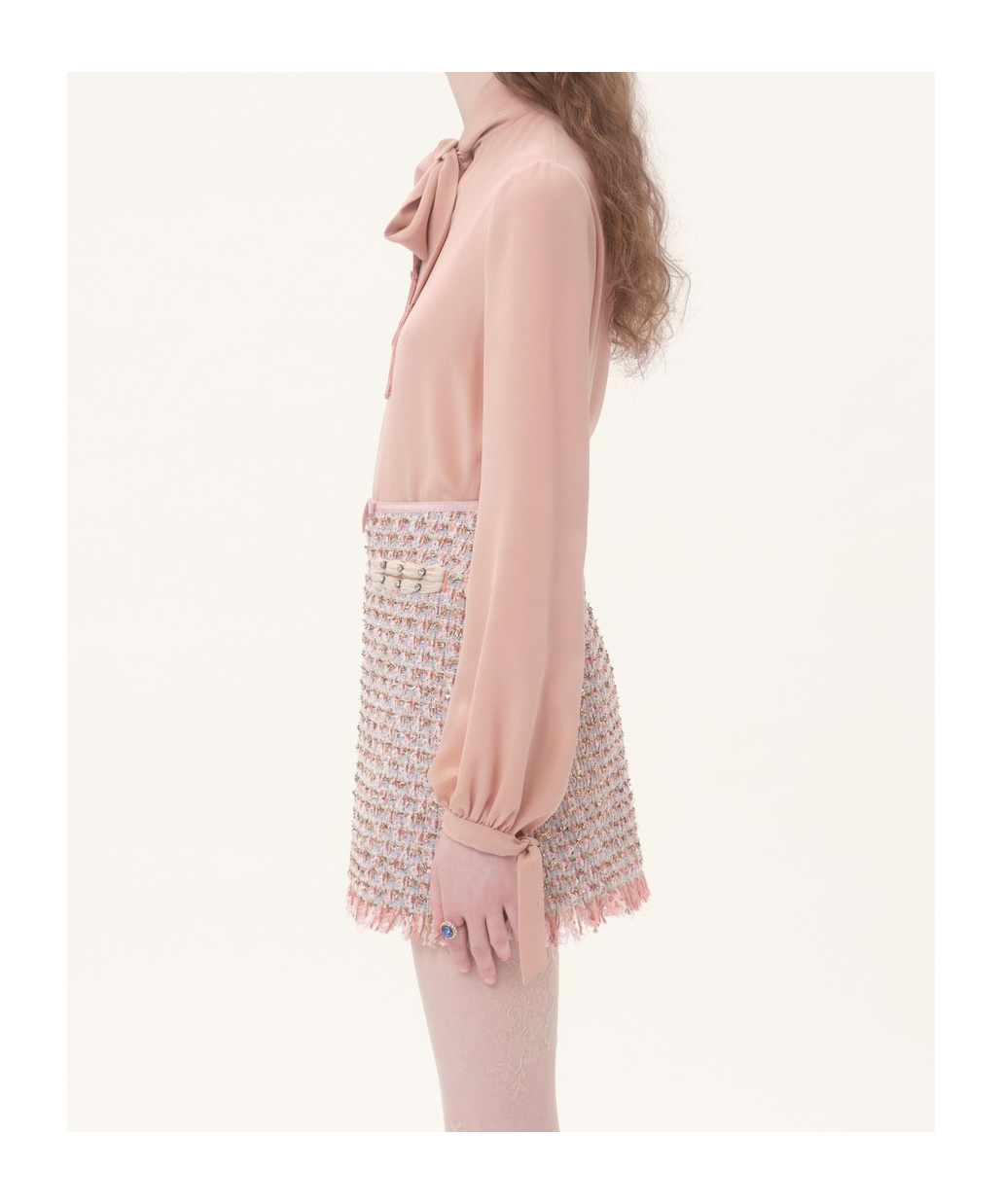 Valentino Silk Fringed Blouse In Pink