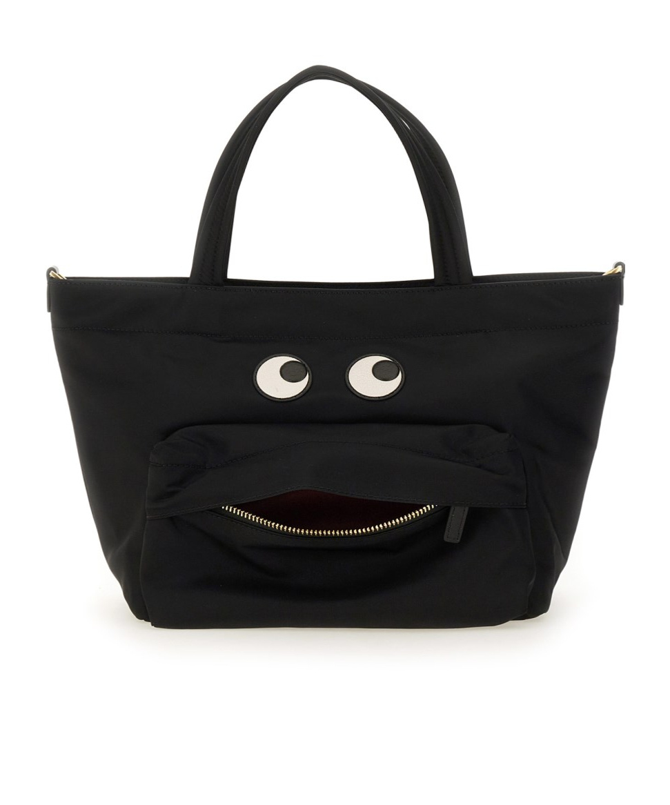Shop Anya Hindmarch Mini Eyes Tote Bag In Black