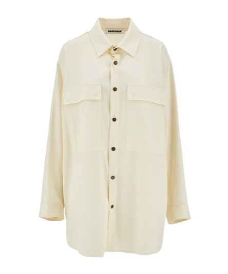 Darkpark Cool Wool Shirt With Oversized Fit In Neutral