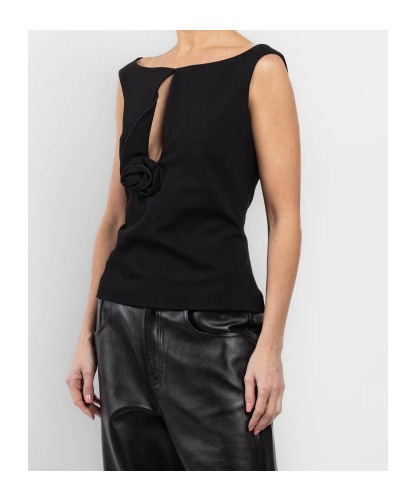 Magda Butrym Top With Flower Detail In Black