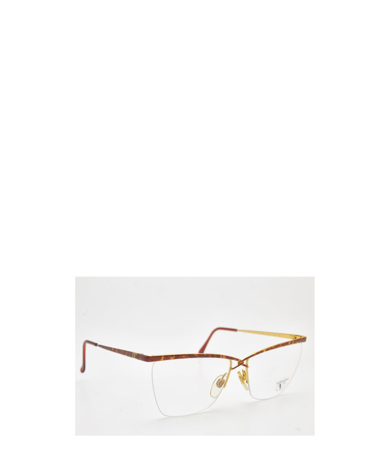 Valentino Half Frame Plain Mirror In Brown