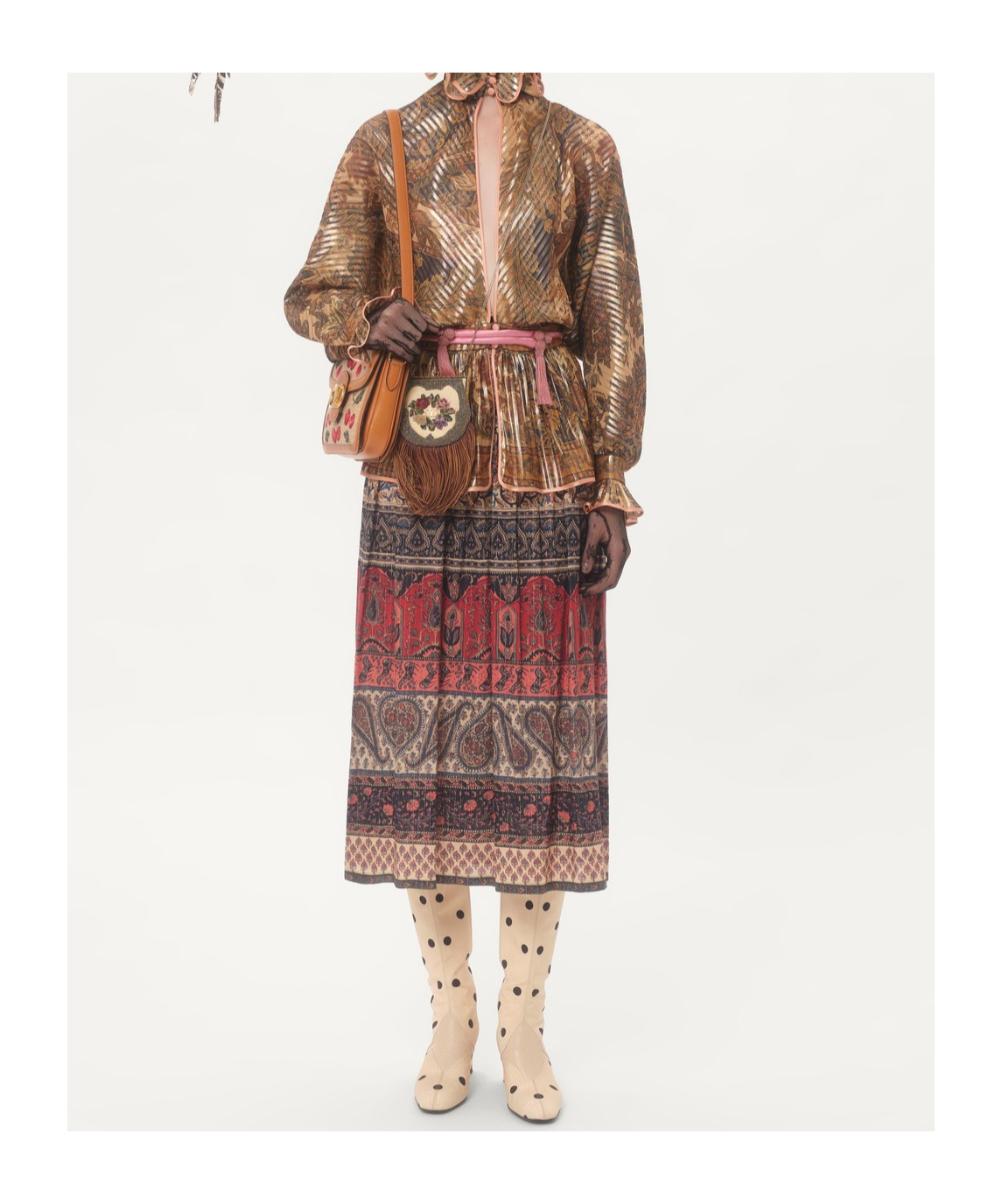 Shop Valentino Pekin Shirt With Cashmere Voyage Imaginaire Print In Brown