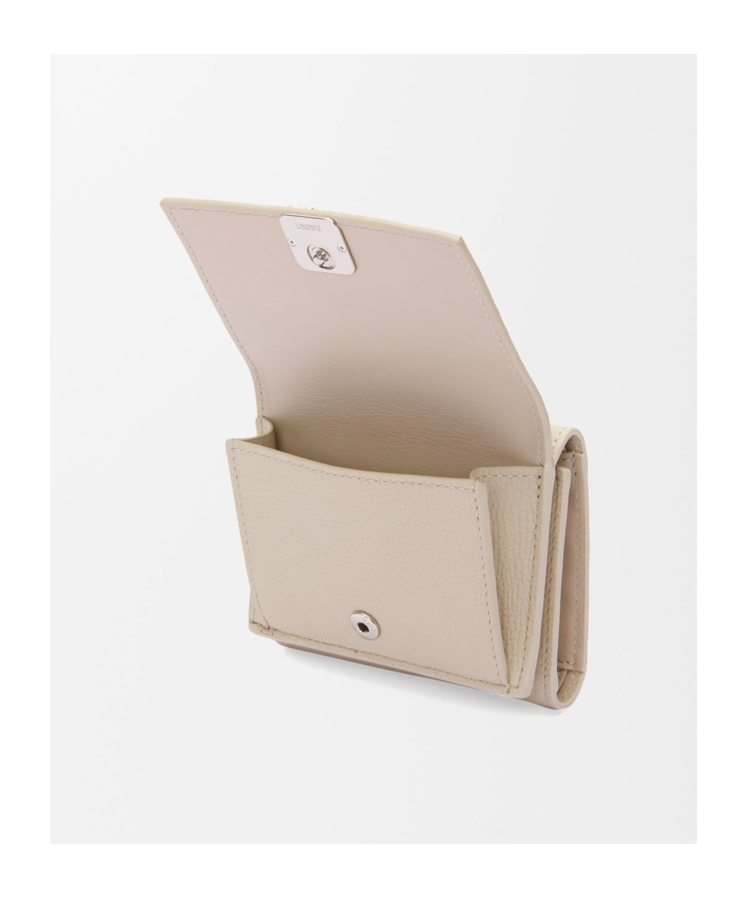 Loewe Anagram Trifold Wallet In Pebble Grained Calfskin In Brown