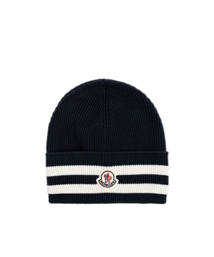 Moncler Rib-knit Hat In Black