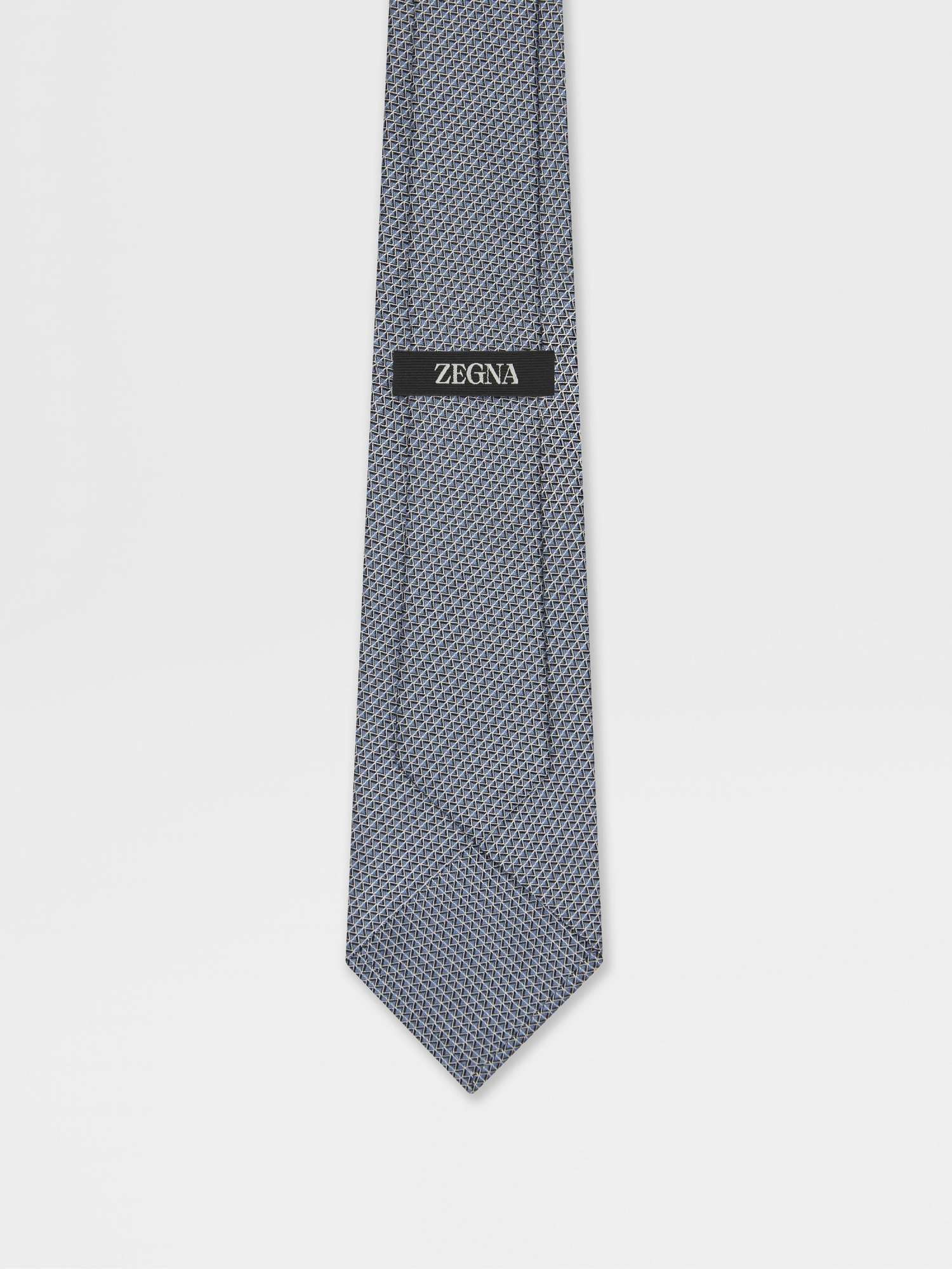 Zegna Cravate En Soie Bleu Clair In Blue