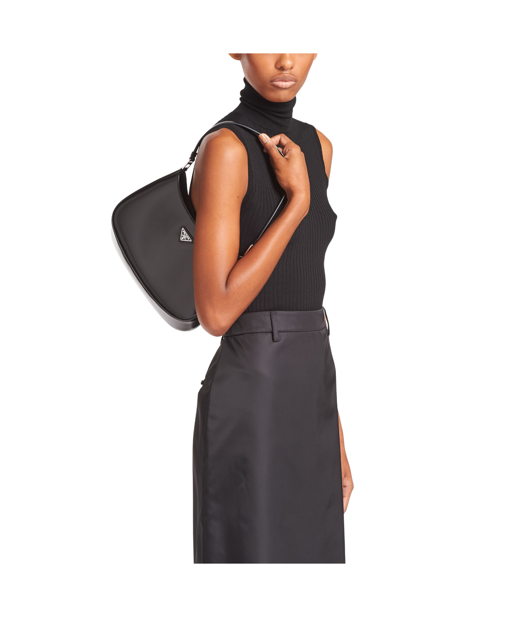 Prada Cleo Shoulder Bag In Black