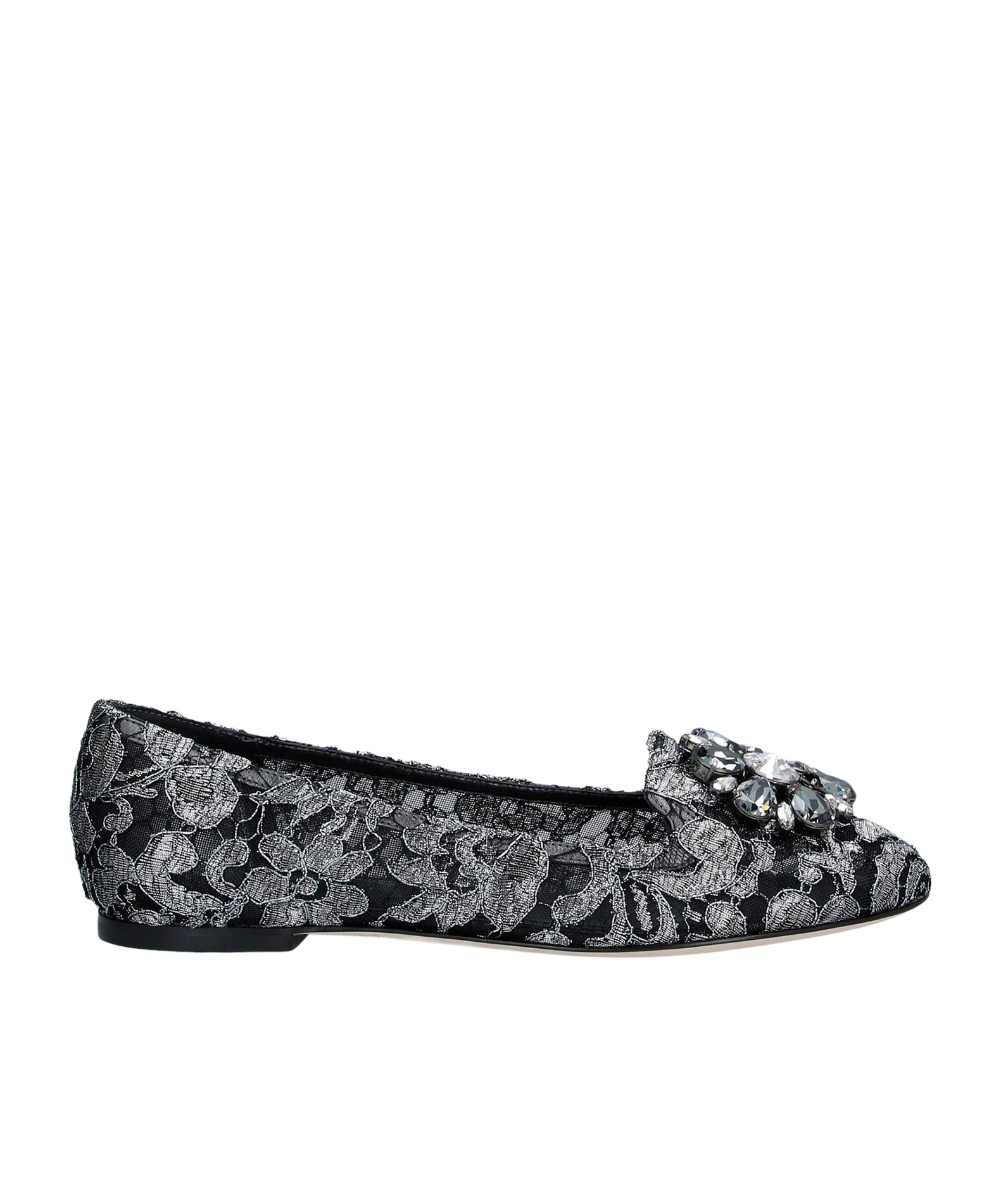 Dolce & Gabbana Round Toe Slippers In Black
