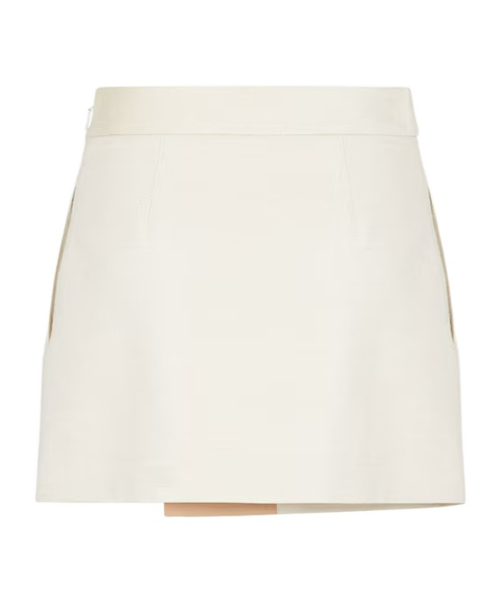 Fendi High-waist Satin Trim Mini Skirt In Nude