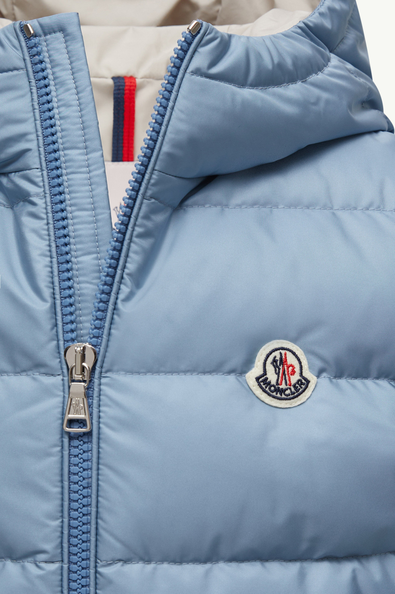 Moncler Fudo Hooded Down Gilet In Blue