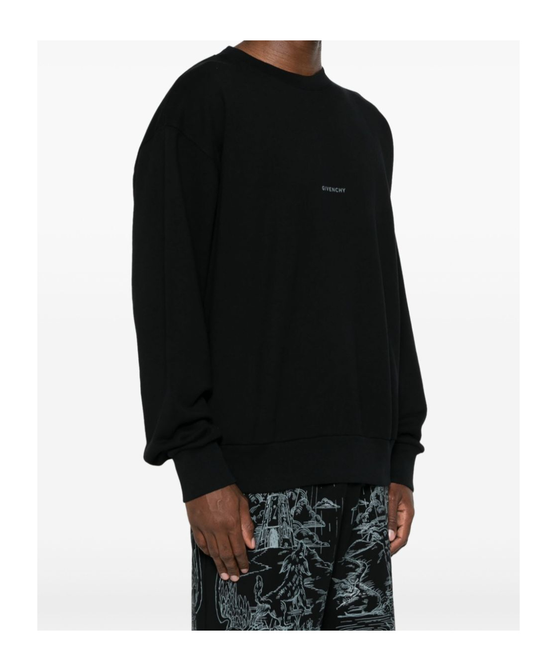 Givenchy Men's Classic Logo Sweatshirt With Cross Back In Black