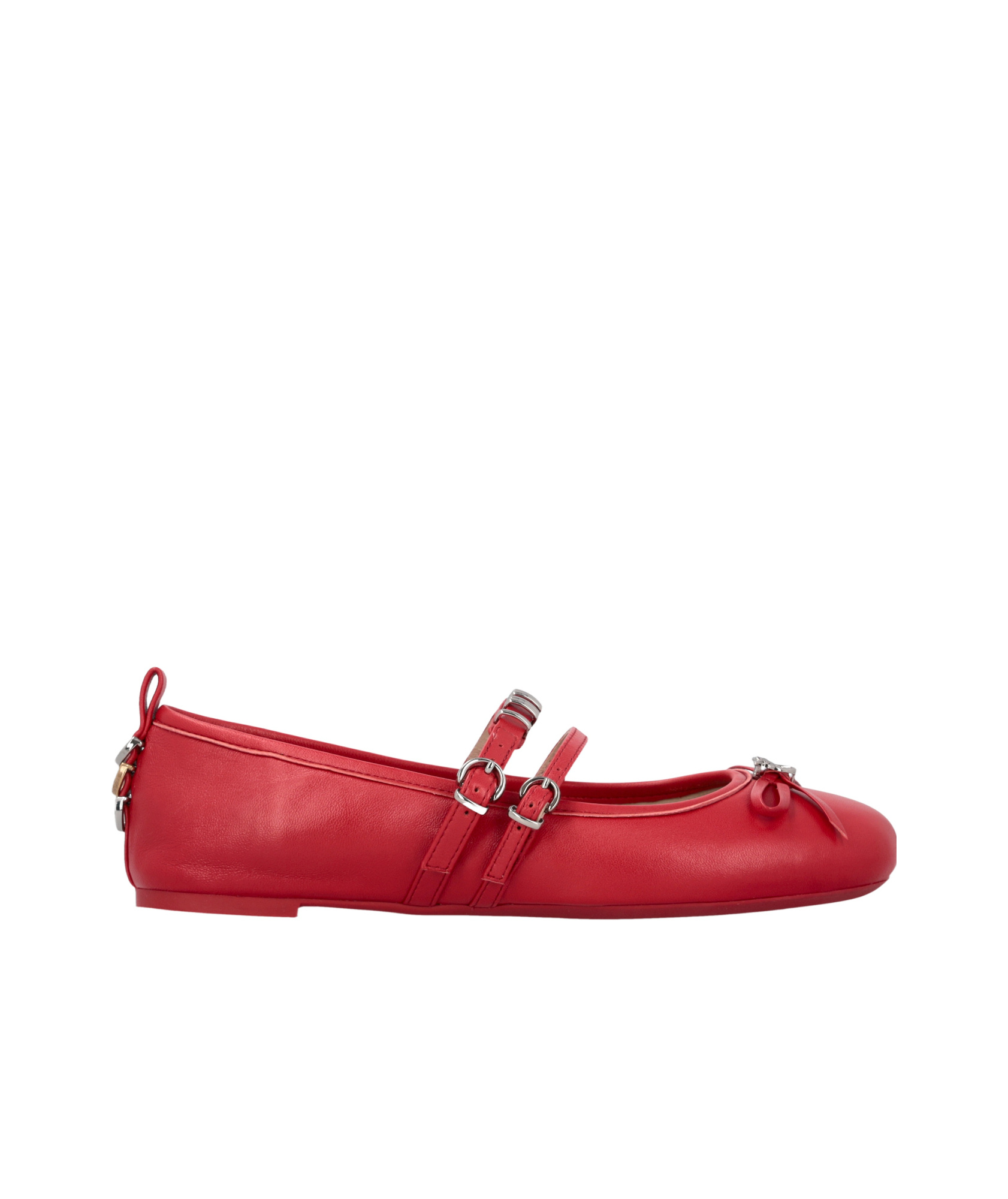 Shop Pinko Bow-detail Ballet Flats In Red