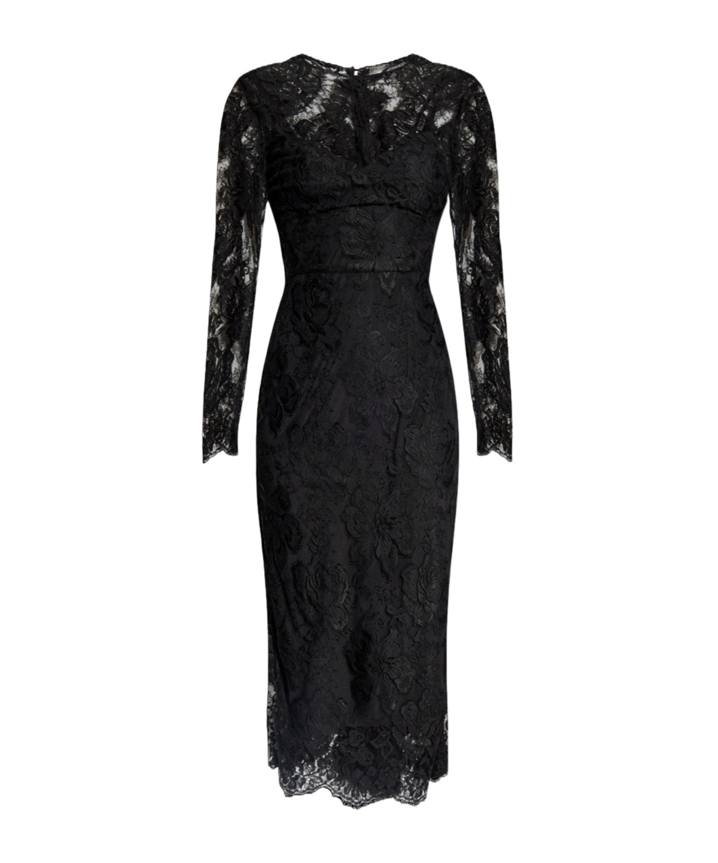 Dolce & Gabbana Lace Midi Dress In Black