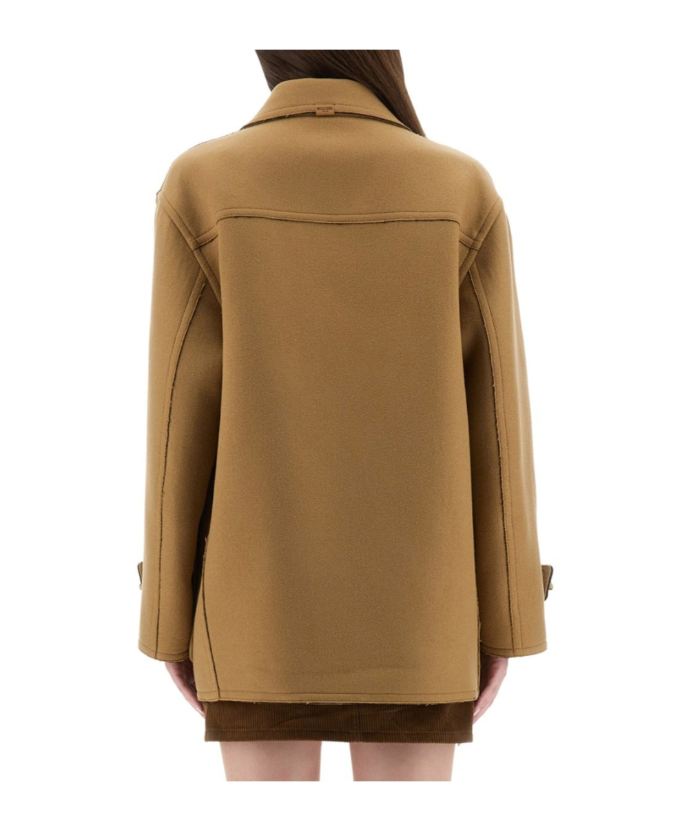 Moschino Classic Duffle Jacket With Toggle Closures In Brown