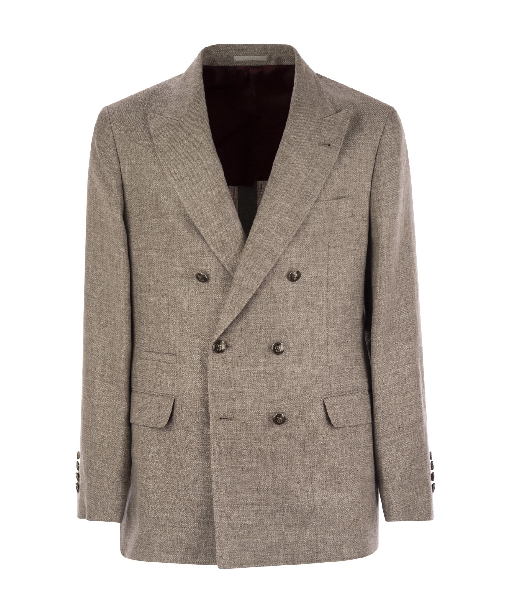 Brunello Cucinelli Diagonally Deconstructed Jacket For Men In Gray