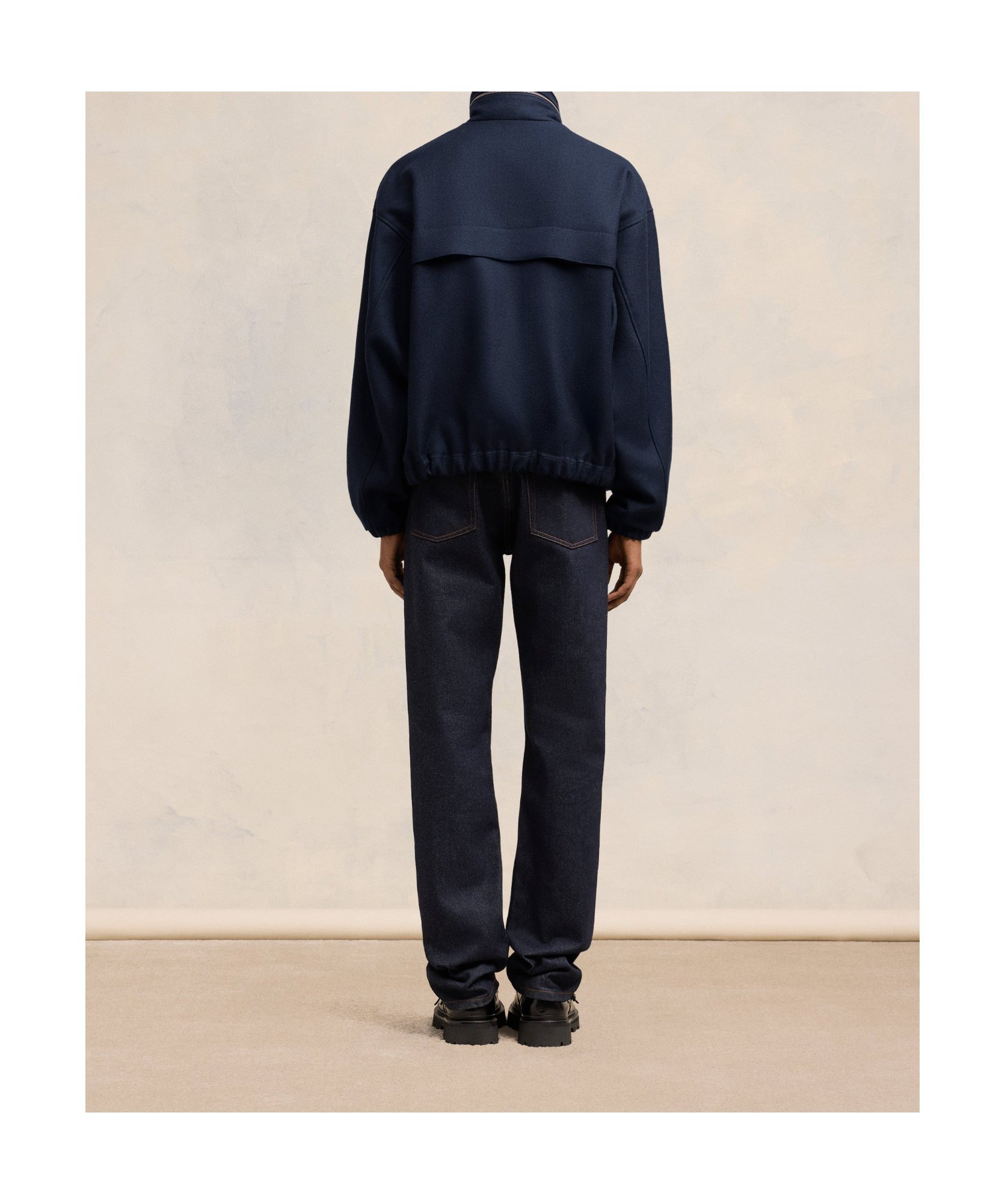 Ami Alexandre Mattiussi Elasticated Waist Zipped Windbreaker In Black