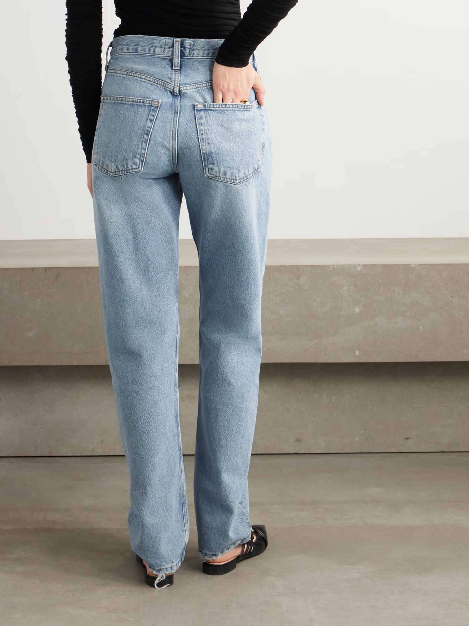 Agolde High Waist Straight Jeans In Blue