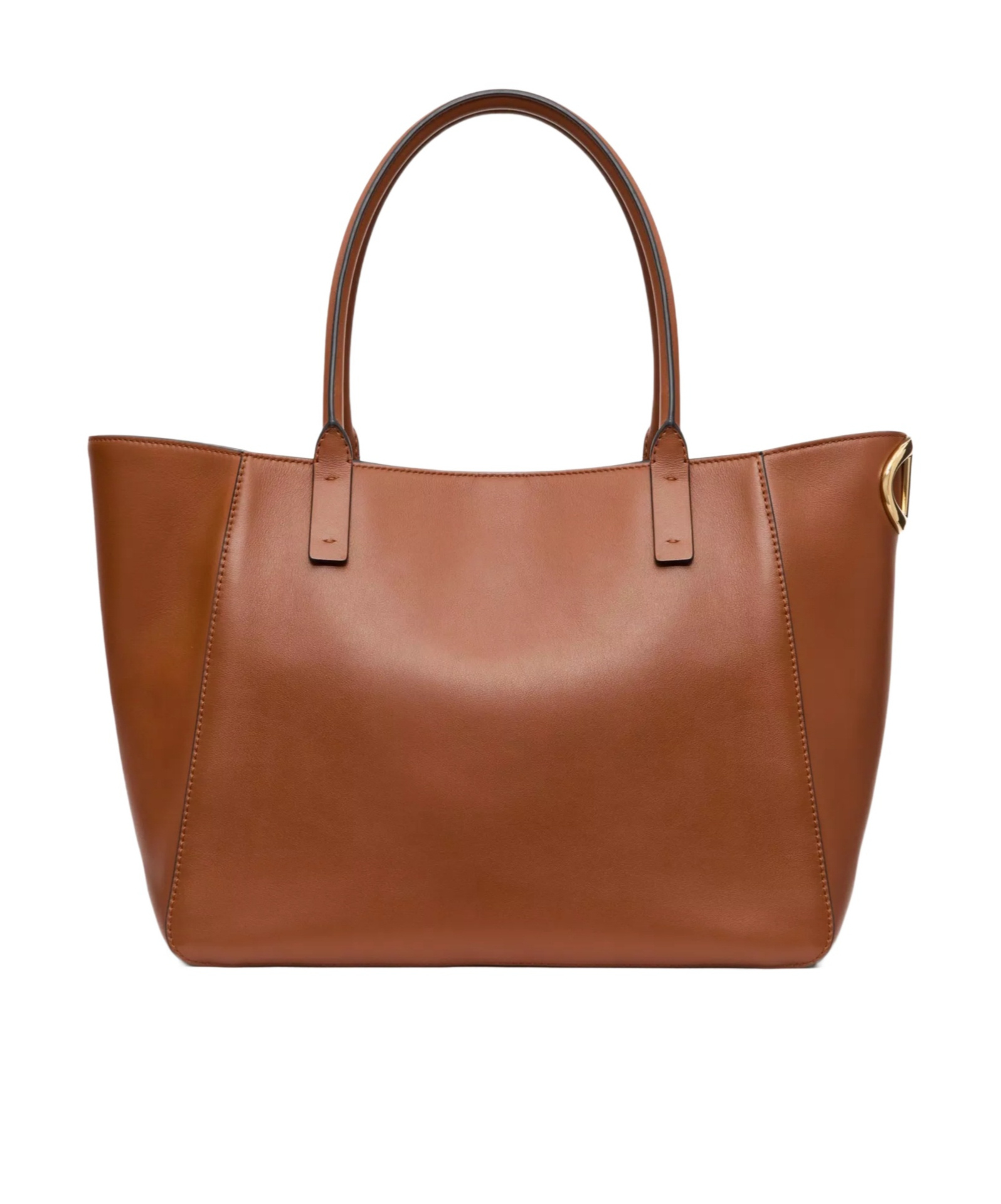 Valentino Vlogo Side Shopping Tote Bag In Nappa Calfskin Leather In Brown
