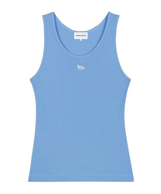 MAISON KITSUNÉ LOGO-EMBROIDERED COTTON TANK TOP