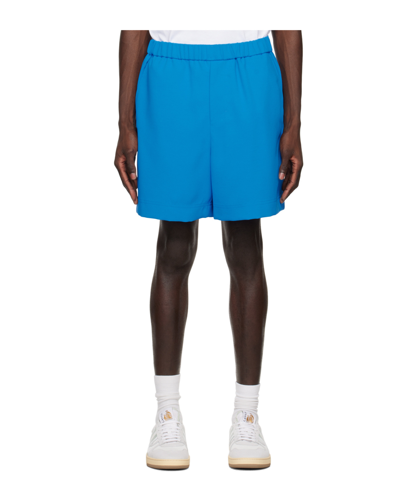 Wooyoungmi Blue Embroidered Shorts In Blue