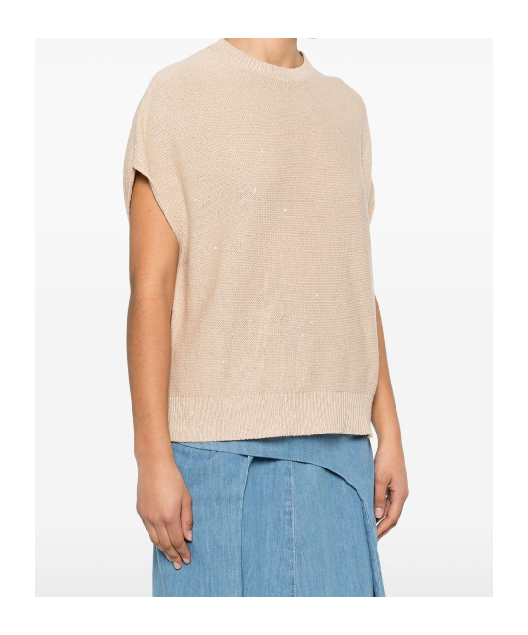 Shop Fabiana Filippi Knit Sweater In Nude